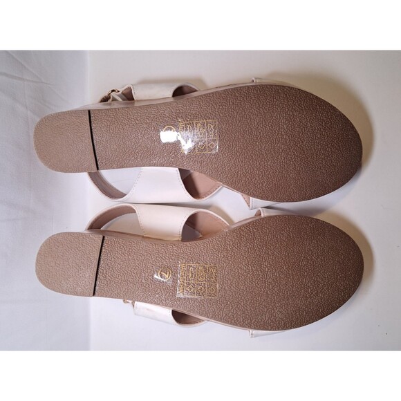 NEW Brinley Co Wedge Crisscross Sandals White Hook & Loop Fasten Size 7 - Picture 6 of 11